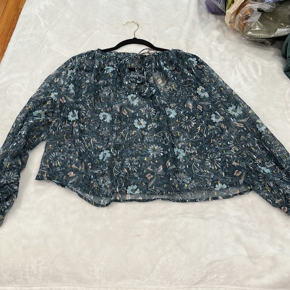 Anthropologie petites Let me be sheer blouse size XSP - Picture 8 of 16